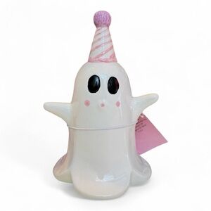 Ghost With Party Hat Halloween Glamorous Ghouls Figurine Decor